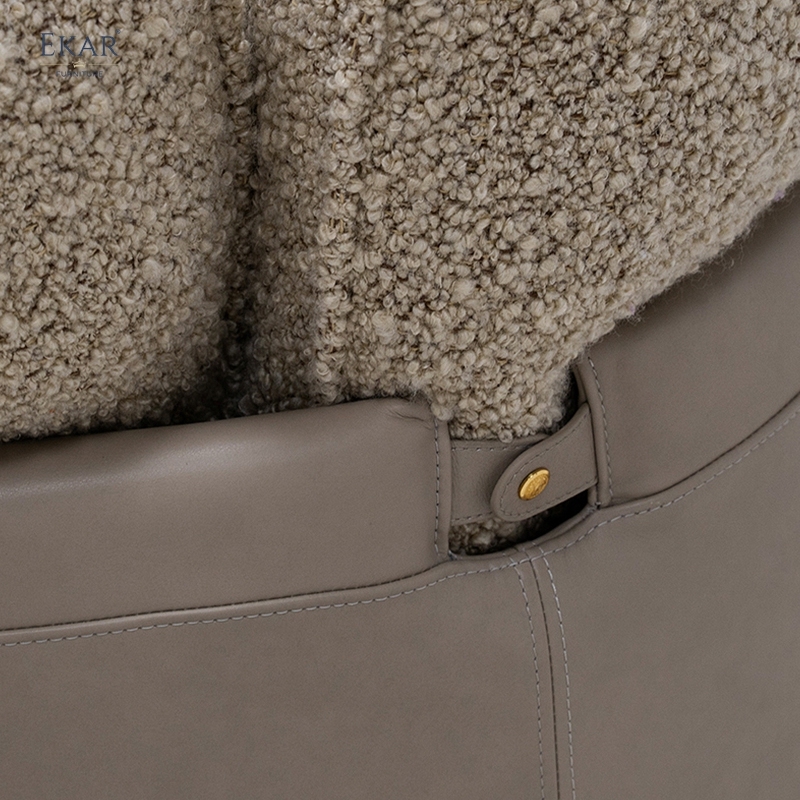 Luxury Fabric & Genuine Leather Sofa with Solid Wood Legs & Metal Fittings – Elevate Your Living Room Aesthetic