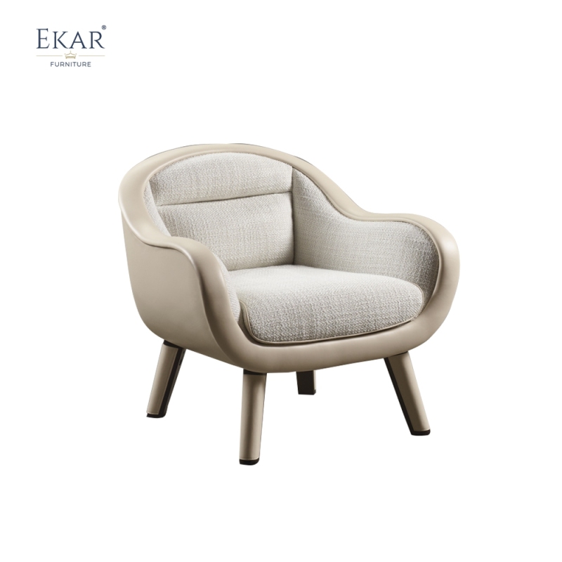 Luxurious modern velvet upholstered chair with gold veneer legs