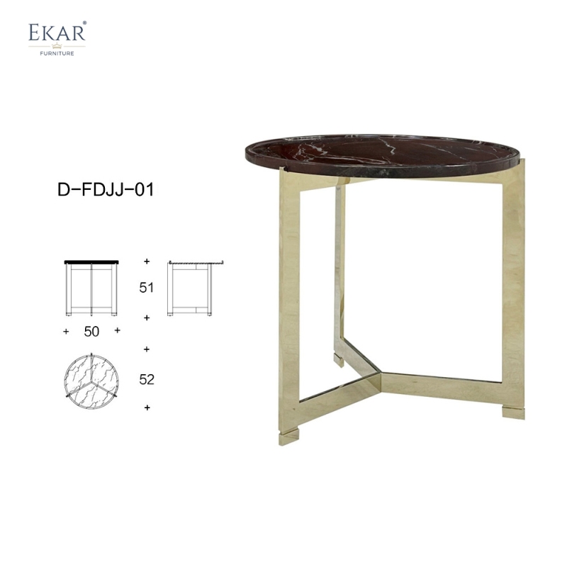 Metal round corner table for modern home decoration