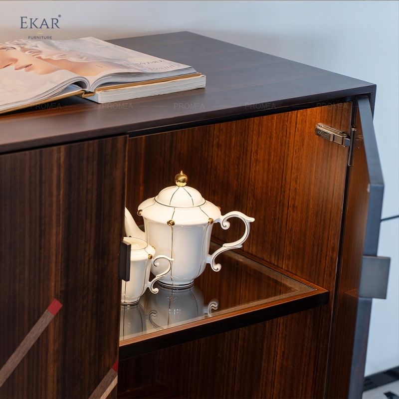 EKAR Lattice Solid Wood Sideboard Cabinet | Modern Art Deco Bedroom & Living Room Storage Cabinet