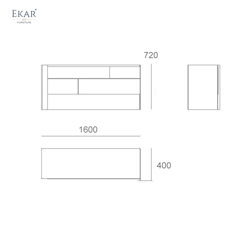 Dualplane Bedroom Dresser | Modern Minimalist Chest of Drawers with Two-Tone Finish | EKAR FURNITURE