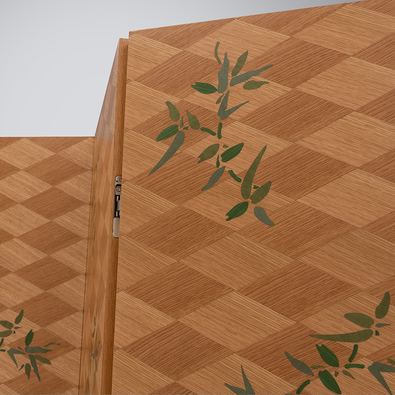 EKAR "Opus" Designer Folding Screen - Luxury Wood Veneer Living Room Furniture
