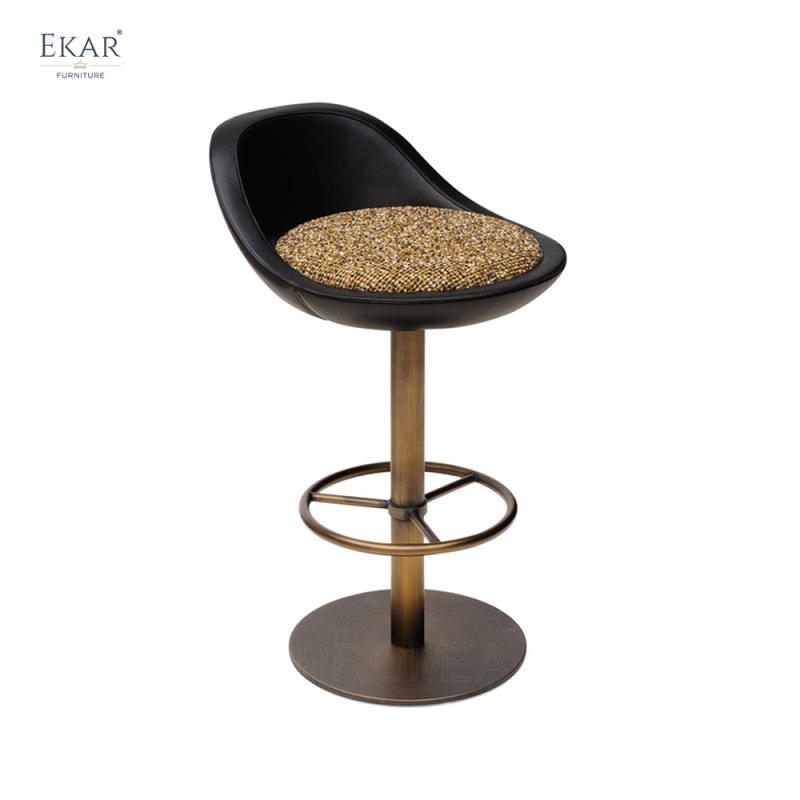 Modern Swivel Bar Stool with Studded Seat – Adjustable Bar Chair for Home Bar & Kitchen | EKAR Furniture