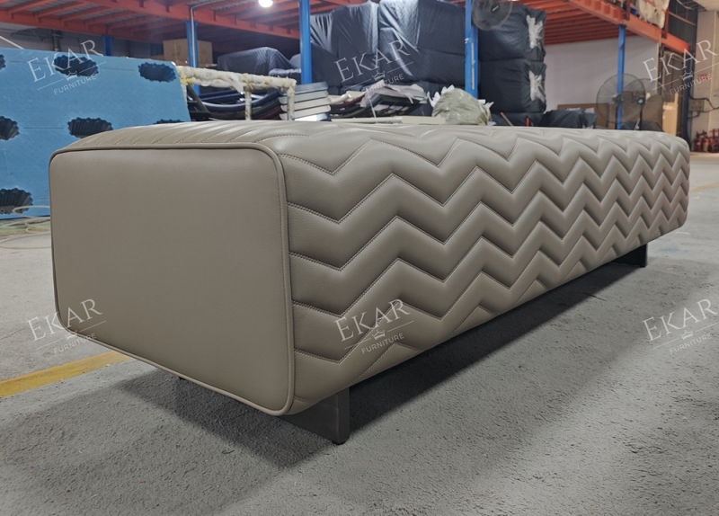 Wooden Frame Long Ottoman
