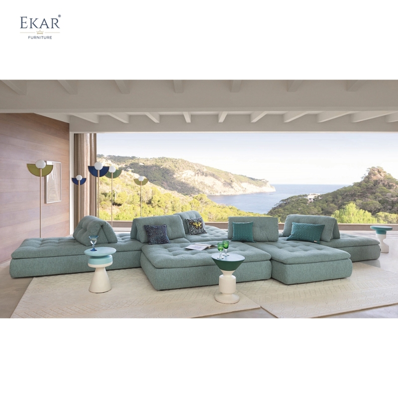EKAR Modern Minimalist Modular Sofa - Low Profile Tufted Sectional
