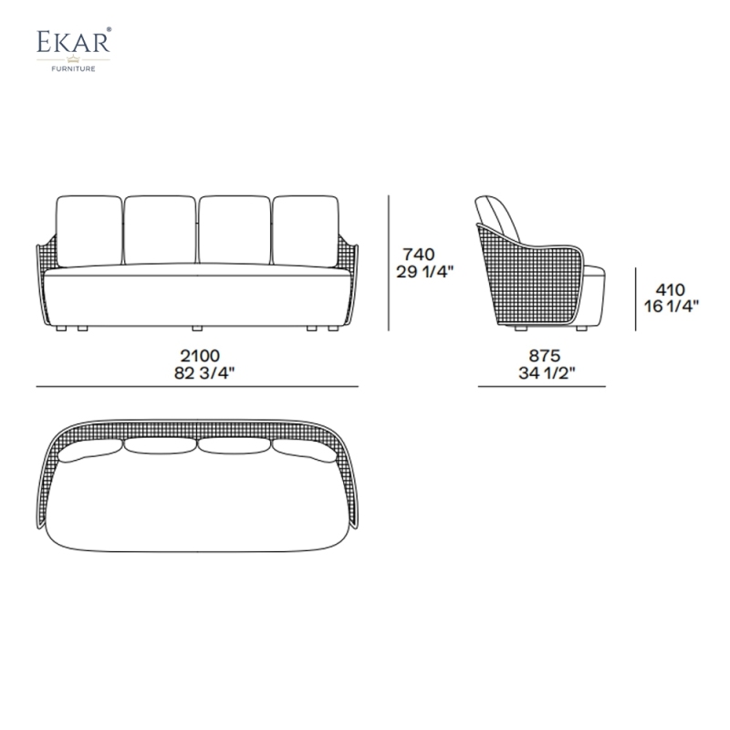 Modern Outdoor Sofa – Luxury Woven Patio Couch for Contemporary Outdoor Living