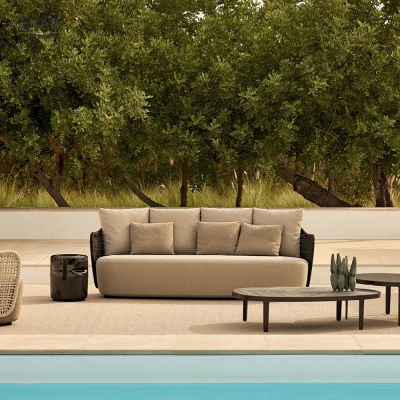 Modern Outdoor Sofa – Luxury Woven Patio Couch for Contemporary Outdoor Living