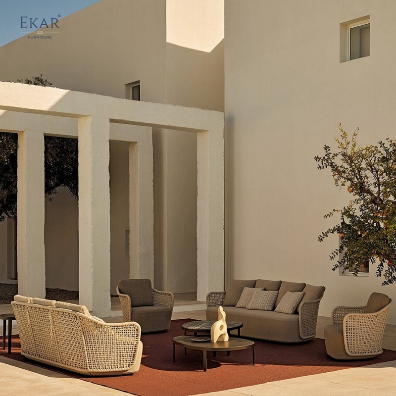 Modern Outdoor Sofa – Luxury Woven Patio Couch for Contemporary Outdoor Living