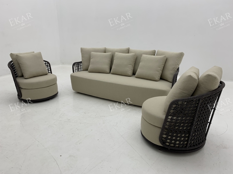 Modern Outdoor Sofa – Luxury Woven Patio Couch for Contemporary Outdoor Living