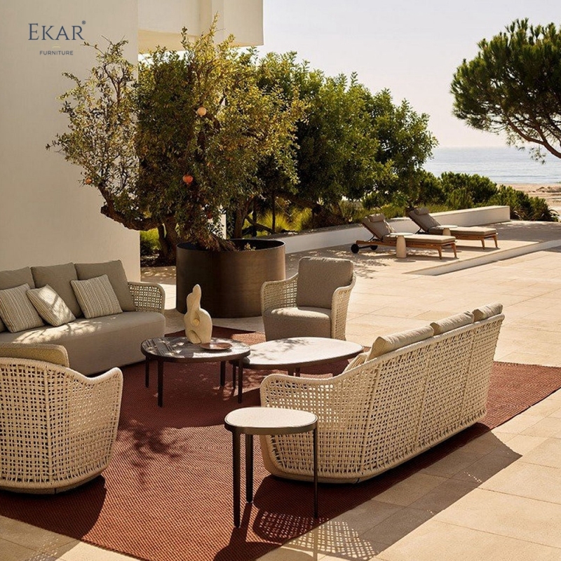 Modern Outdoor Sofa – Luxury Woven Patio Couch for Contemporary Outdoor Living