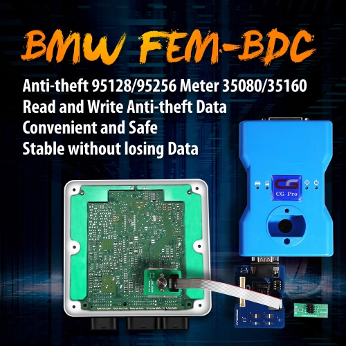 BMW FEM / BDC 95128/95256 Adaptador de lectura de datos antirrobo de chip Adaptador de 8 pines No es necesario desmontar el trabajo con CG Pro 9S12