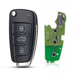 Pour Audi A6L & Q7 Flip Remote Key 3 boutons 315 / 433MHz 8E transpondeur