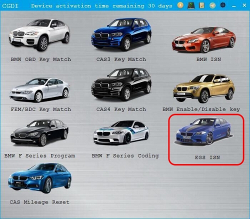 EGS ISN Authorization for CGDI Prog BMW MSV80 Key Programmer