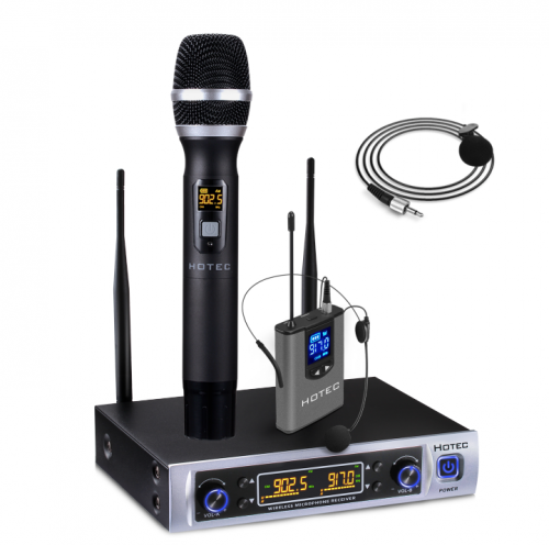 Hotec 64 Channel UHF Wireless Microphone System with One Handheld Mic
