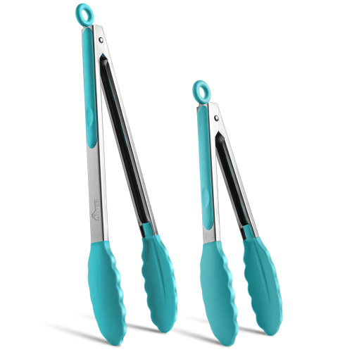 HOTEC Silicone Kitchen Tongs-Blue