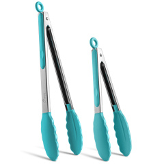 HOTEC Silicone Kitchen Tongs-Blue