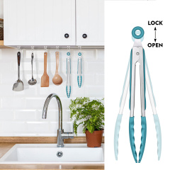 HOTEC Silicone Kitchen Tongs-Turquoise