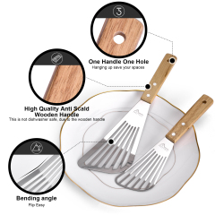 HOTEC Stainless Steel Thin Slotted Fish Turner Spatula Small & Large 10.3''+12.5''