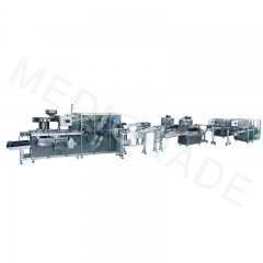 Fully automatic high speed aluminum plastic, 2 pillow bags, high speed cartoning, 3D packaging production line