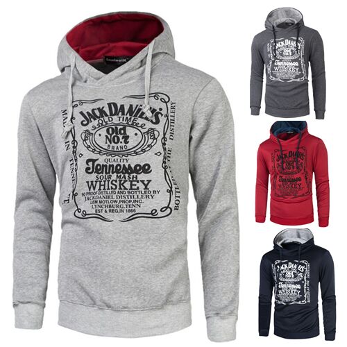 UNM~Men's Long-sleeved hooded letters printing Blouse