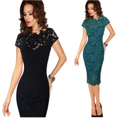 UNM~Women's Sexy lace hollow pencil pencil Dress