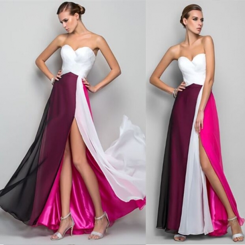 UNM~Women's Tube Top Dress Split Wedding Dress