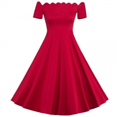 UNM~Women's Vintage dress A word collar dress