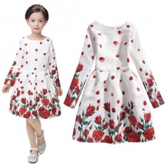 UNM~Children's  Jacquard butterfly long-sleeved  Dress