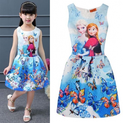 UNM~Children's Printed sleeveless Puff vest Dress