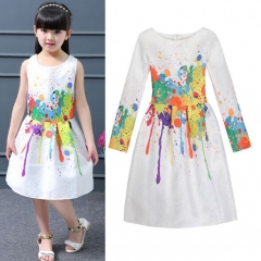 UNM~Children's  jacquard ink printing  Dress