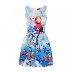 UNM~Children's Printed sleeveless Puff individual girl vest Dress