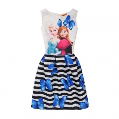 UNM~Children's Printed sleeveless Puff individual girl vest Dress