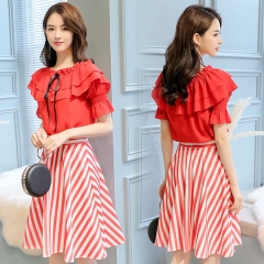 46L518#Top+ Skirt Set