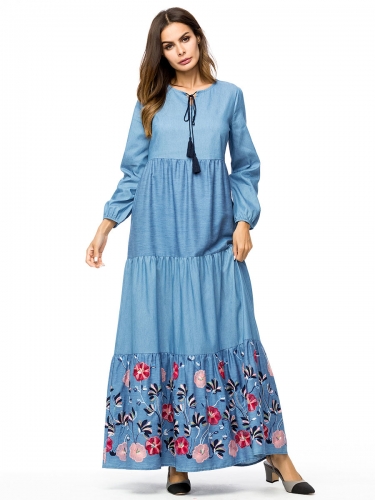 287211#Muslim Denim Dress