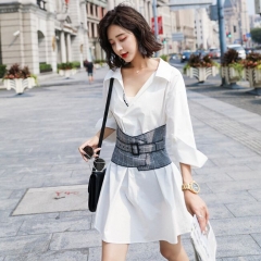 1280531#Dress（Wide plaid Belt）