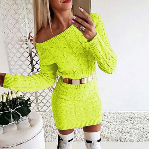 18MY6296#Sweater Dress