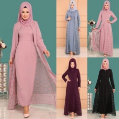 28JK0507#Muslim Dress+Coat