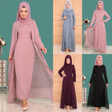 28JK0507#Muslim Dress+Coat