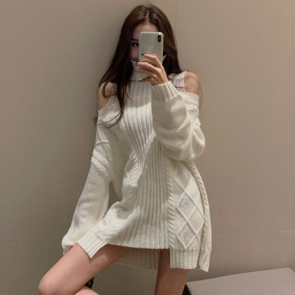 157049#knitted sweater Dress
