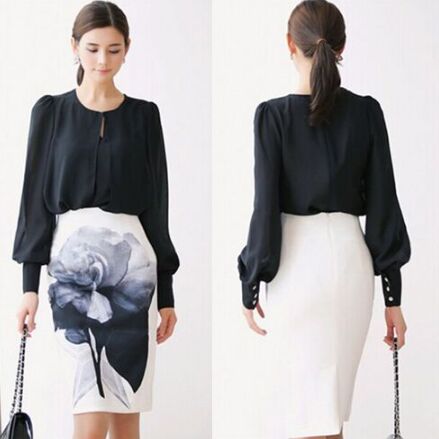 2518367#Top+Skirt 2pcs Suit