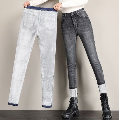 Black+Grey velvet Long Pants