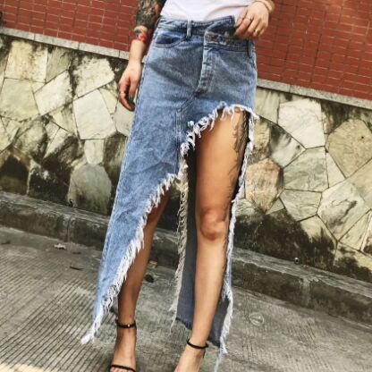 12026#Denim Skirt