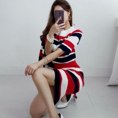 25046#Sweater Coat+Top + Skirt 3pcs Set