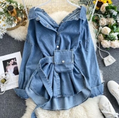 158379#Denim Blouse