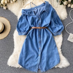 160286#Denim Dress