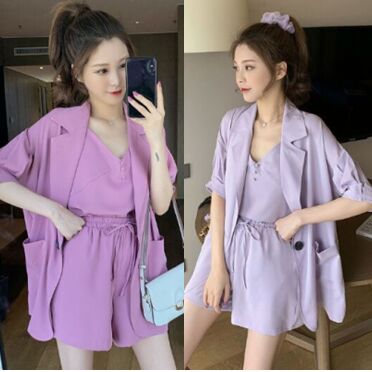 163357#Coat+Vest+shorts 3pcs Suit