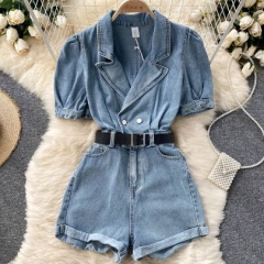 164788#Denim Jumpsuit