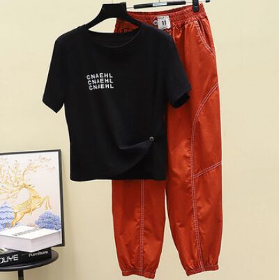 Black shirt+Red Pants Set