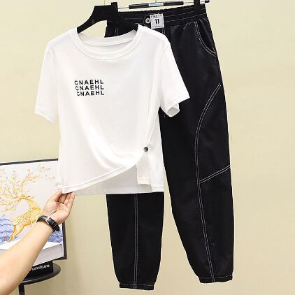 White shirt+Black Pants Set