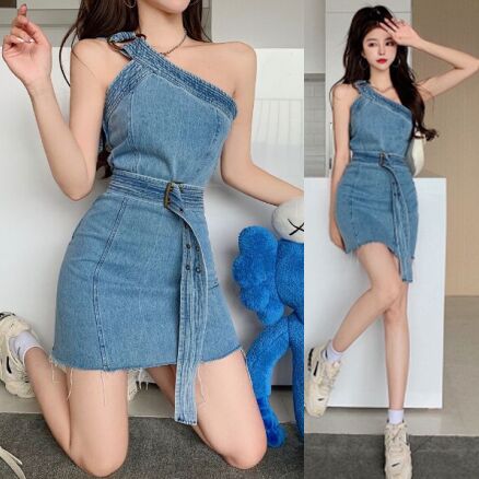 160244#Denim Dress